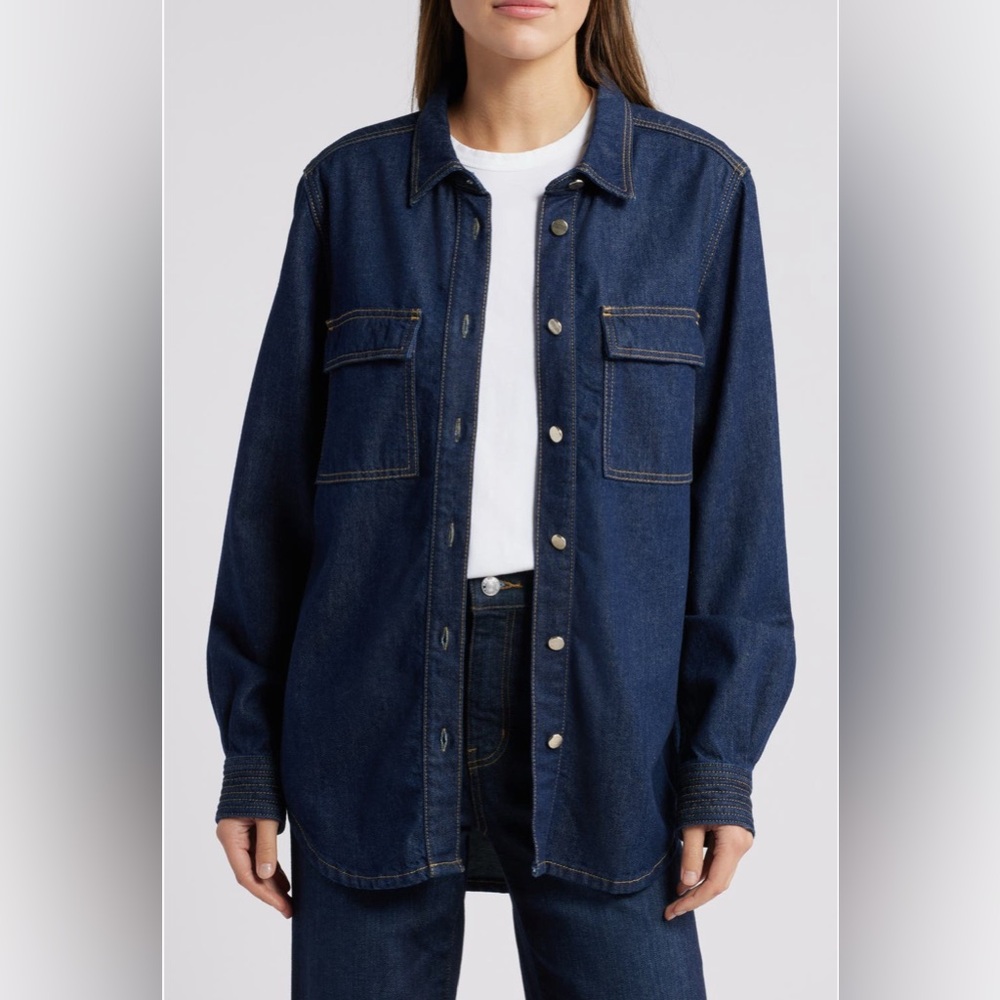 FRAME The Trapunto Denim
Overshirt Frame Denim Dark Blue Jean Jacket